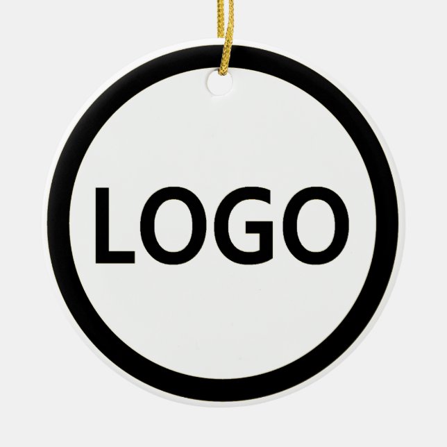 Your Business Logo Custom Employee Ceramic Tree Decoration (Front)
