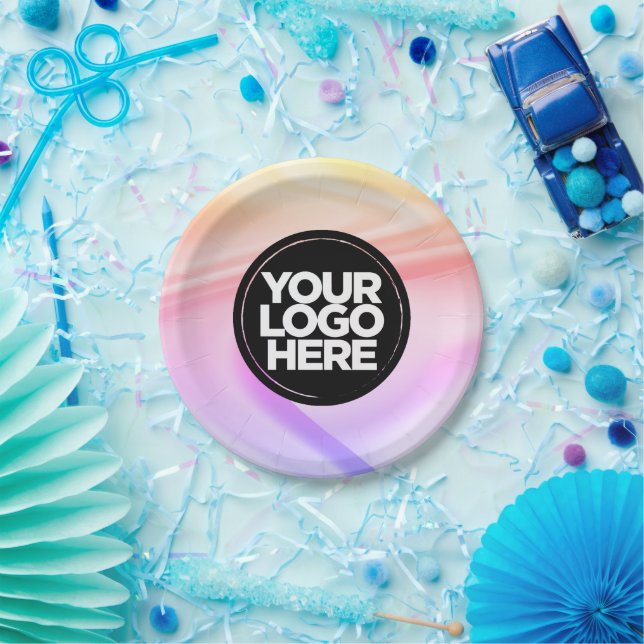 Your Business Logo Custom Holographic Crafts Party Paper Plate (Party)
