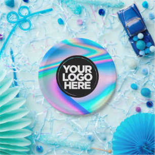 Your Business Logo Custom Holographic Crafts Party Paper Plate