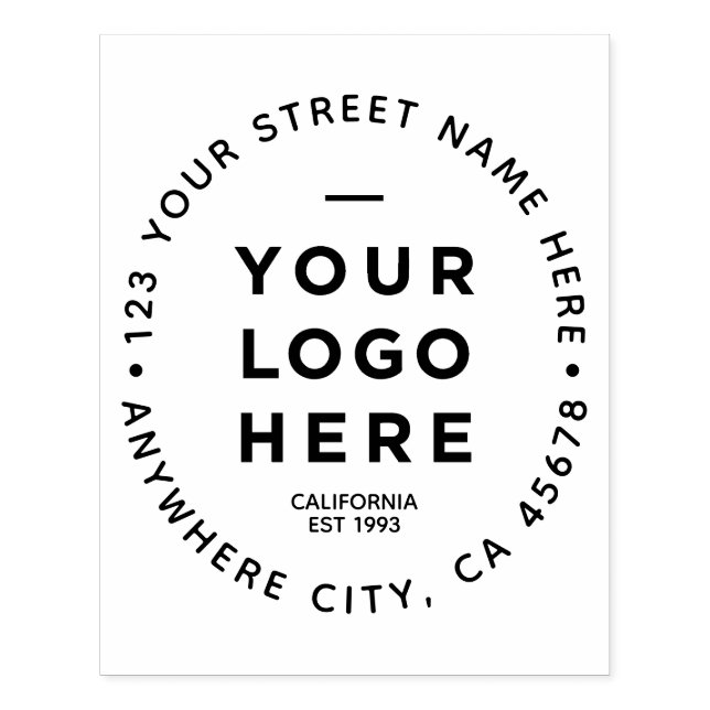 Your Business Logo Custom Large Return Address Rubber Stamp (Imprint)