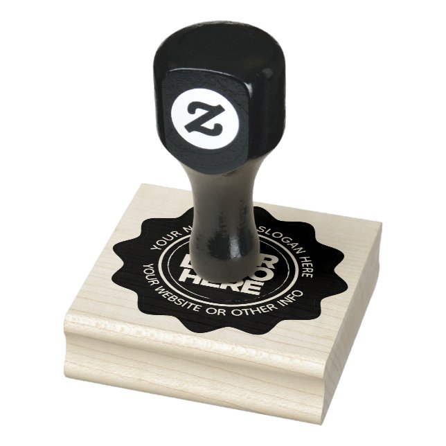 Your Business Logo Custom Playful Rubber Stamp (Stamp)