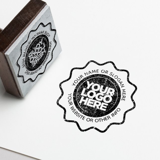 Your Business Logo Custom Playful Rubber Stamp (Seal your brand's uniqueness with your customized rubber stamp|)