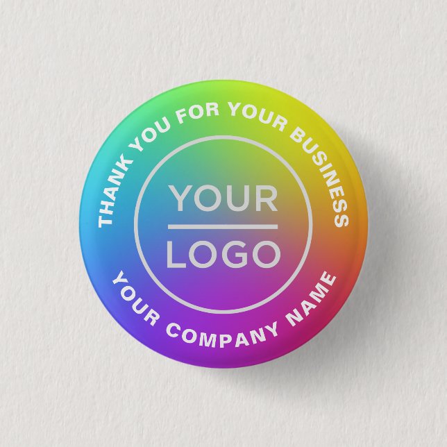Your Business Logo Custom Rainbow 3 Cm Round Badge (Front)