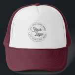 Your Business Logo Custom Simple Burgundy Trucker Hat<br><div class="desc">Create your own corporate Trucker Hat! A simple and modern template in burgundy and white, fully customisable, featuring your business logo, photo or image. You can add also your name, your company name, promotional instagram address or any personalised text. You can choose any font and any colour. Perfect as branded...</div>
