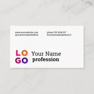 Your Business Logo Custom Simple Business Card