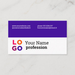 Your Business Logo Custom Simple Purple Card