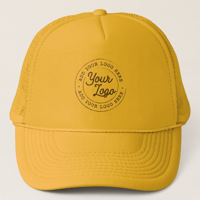 Your Business Logo Custom Simple Yellow Trucker Hat (Front)