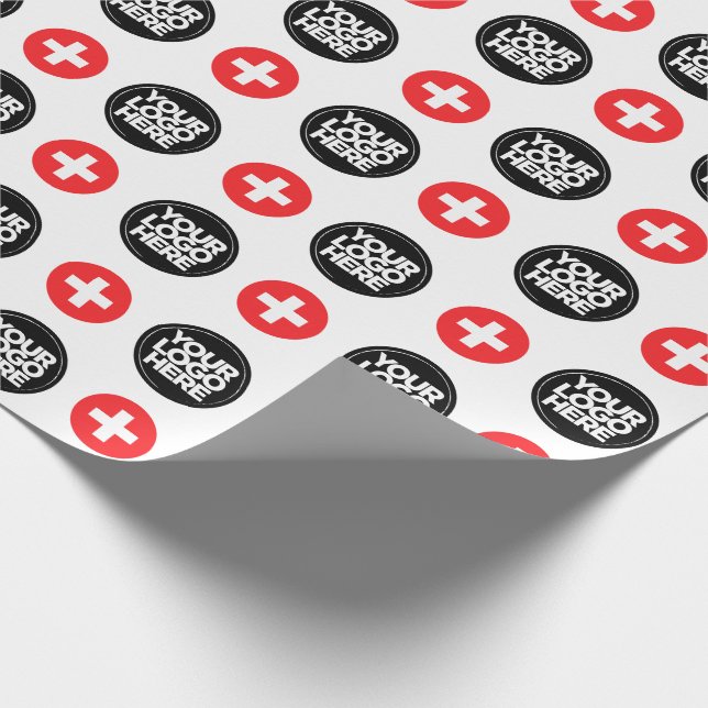 Your Business Logo Custom Switzerland Wrapping Paper (Corner)