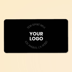 Your Business Logo & Custom Text   Black & White  Label
