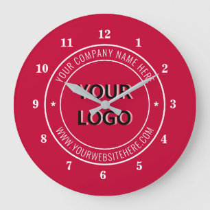 Your Business Logo Custom Text Clock Example
