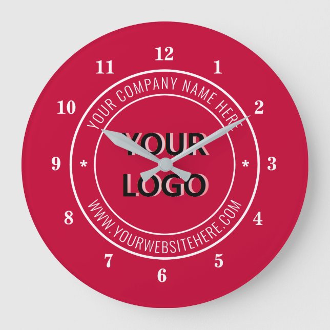 Your Business Logo Custom Text Clock Example (Front)
