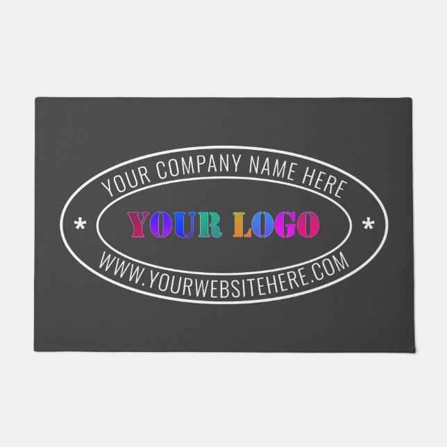 Your Business Logo Custom Text Doormat Template (Front)