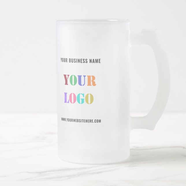 Your Business Logo Custom Text Glass Beer Mug (Right)