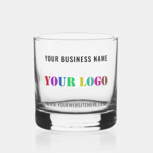 Your Business Logo Custom Text Name Template Whiskey Glass