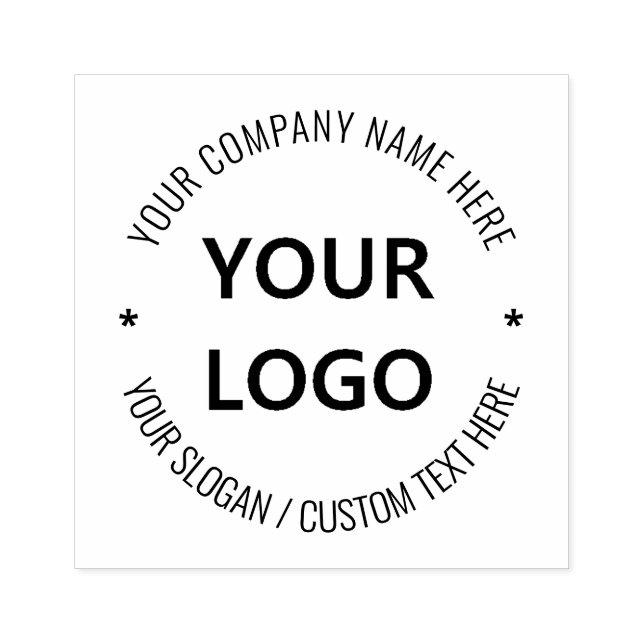 Your Business Logo Custom Text Personalised Modern Rubber Stamp (Imprint)
