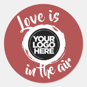 Your Business Logo Custom Typography Modern Script Classic Round Sticker