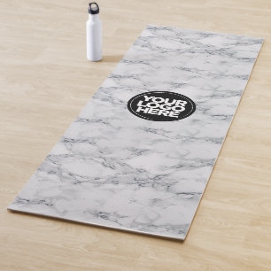 Your Business Logo Custom White Marble Yoga Mat