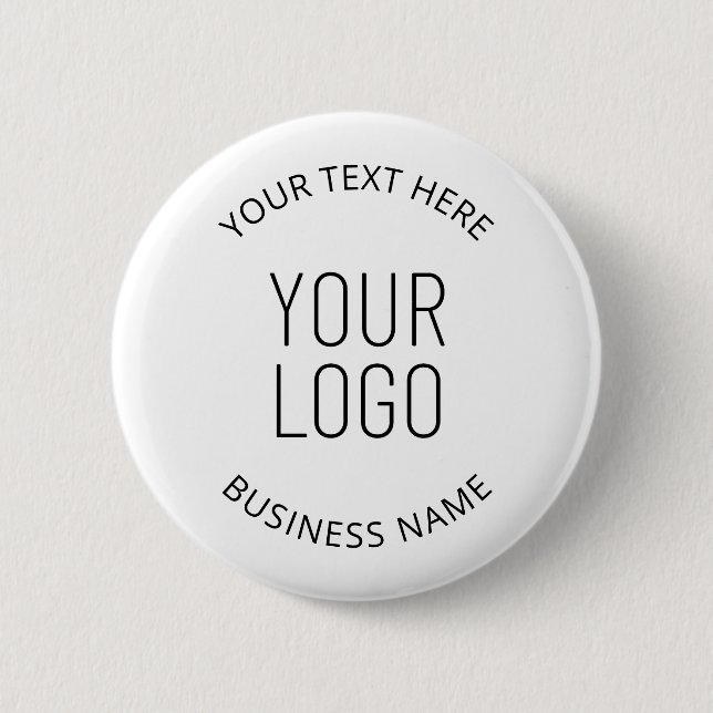 Your Business Logo & Customisable Message 6 Cm Round Badge (Front)