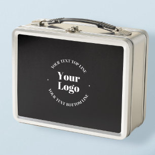Your Business Logo & Customisable Text Template  Metal Lunch Box