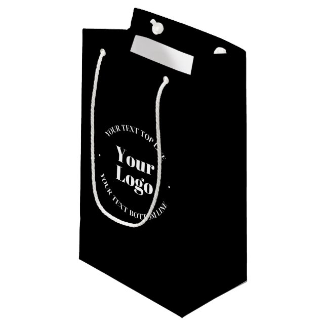 Your Business Logo & Customisable Text Template  Small Gift Bag (Front Angled)