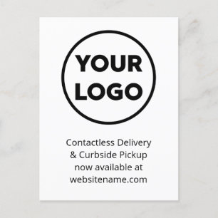 Your Business Logo Delivery and Curbside Pickup Announcement Postcard