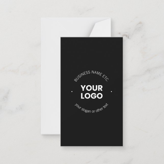 Your Business Logo & Editable Text | Black & White Card (Front)