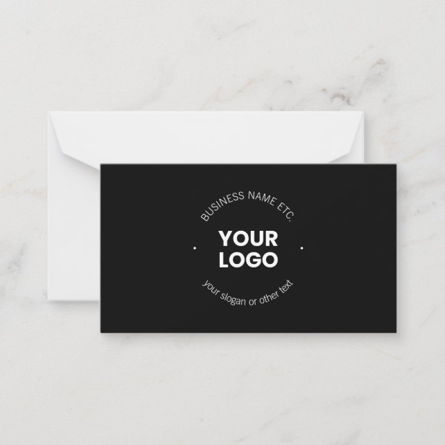 Your Business Logo & Editable Text | Black & White Card (Front)