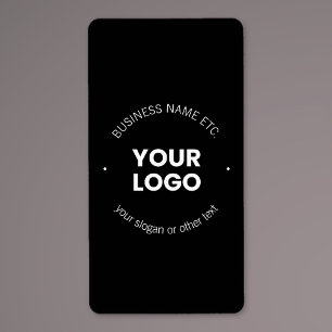 Your Business Logo & Editable Text   Black & White Label