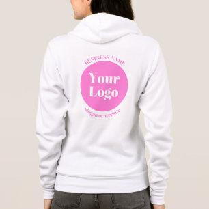 Your Business Logo & Editable Text Template Pink Hoodie