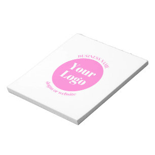 Your Business Logo & Editable Text Template   Pink Notepad