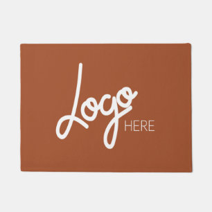 Your Business Logo Elegant Modern Terracotta Doormat