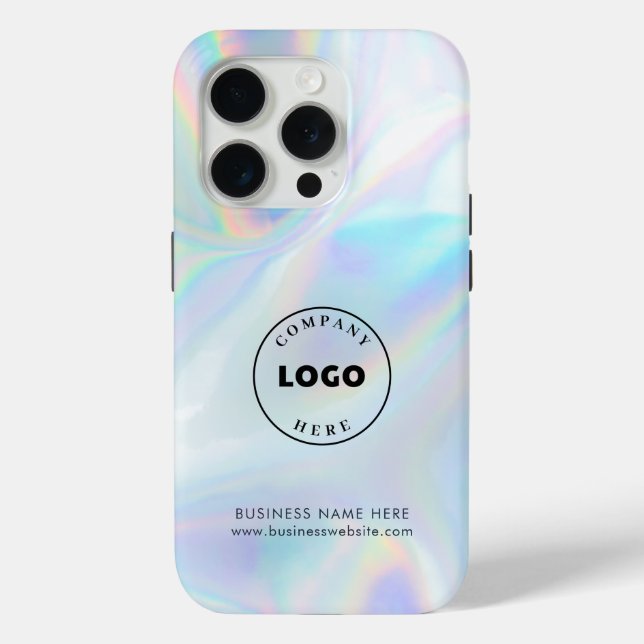 Your Business Logo Holographic Corporate Employees Case-Mate iPhone Case (Back)