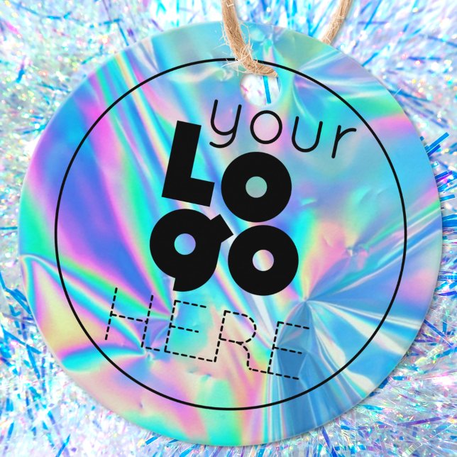 Your Business Logo Iridescent Holographic Hang Tag (Creator Uploaded)