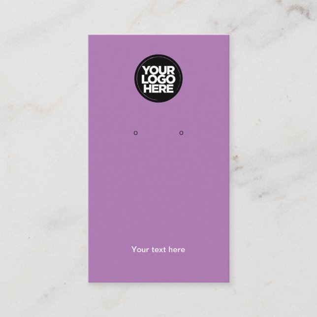 Your Business Logo Lavender Earring Display Card (Front)