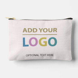 Your Business Logo Modern Blush Pink Accessory Pouch