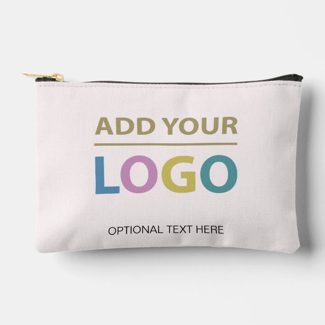 Your Business Logo Modern Blush Pink Accessory Pouch (Front)