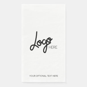Your Business Logo Modern Minimalist White Napkin