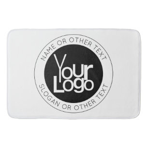 Your Business  Logo & Modern Simple Editable Text Bath Mat