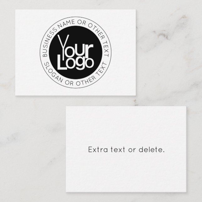 Your Business  Logo & Modern Simple Editable Text Card (Front/Back)