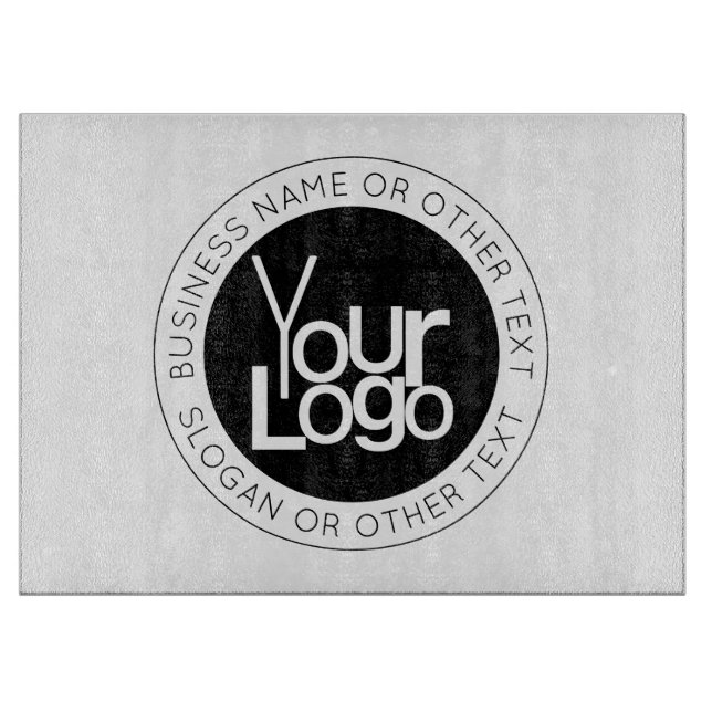 Your Business  Logo & Modern Simple Editable Text Cutting Board (Front)
