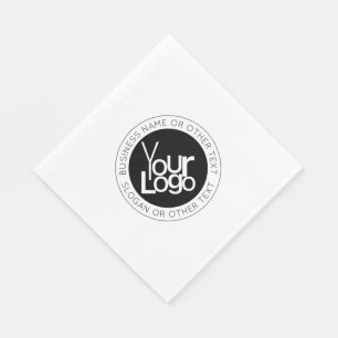 Your Business  Logo & Modern Simple Editable Text Napkin
