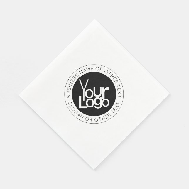 Your Business  Logo & Modern Simple Editable Text Napkin (Corner)