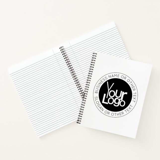 Your Business  Logo & Modern Simple Editable Text Notebook (Inside)