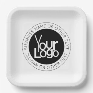 Your Business  Logo & Modern Simple Editable Text Paper Plate