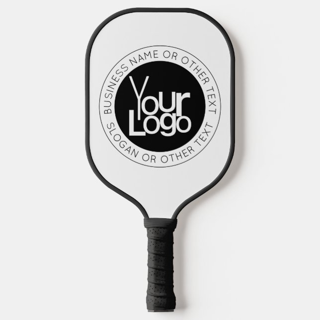 Your Business  Logo & Modern Simple Editable Text Pickleball Paddle (Front)