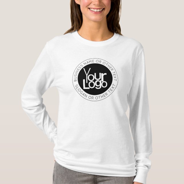 Your Business  Logo & Modern Simple Editable Text T-Shirt (Front)