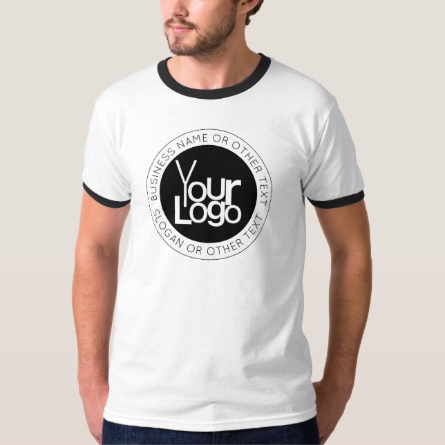 Your Business  Logo & Modern Simple Editable Text T-Shirt (Front)