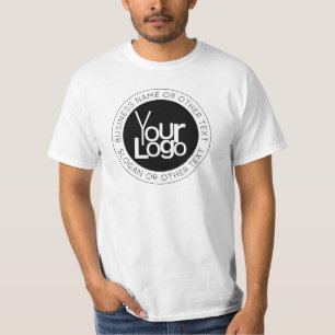 Your Business Logo & Modern Simple Editable Text T-Shirt
