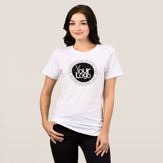 Your Business  Logo & Modern Simple Editable Text Tri-Blend Shirt (Front Full)