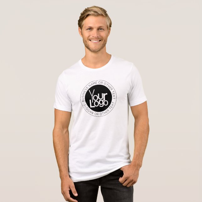 Your Business  Logo & Modern Simple Editable Text Tri-Blend Shirt (Front Full)